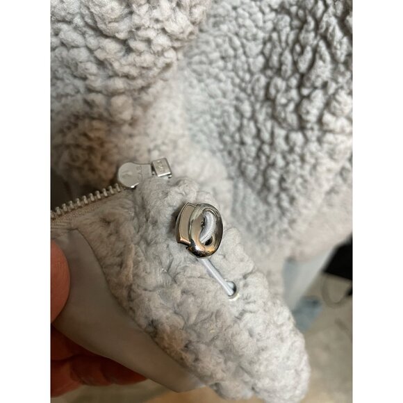 Maurices XL Teddy Bear Jacket Lined Gray Sherpa Zipped Drawstring - Picture 16 of 16